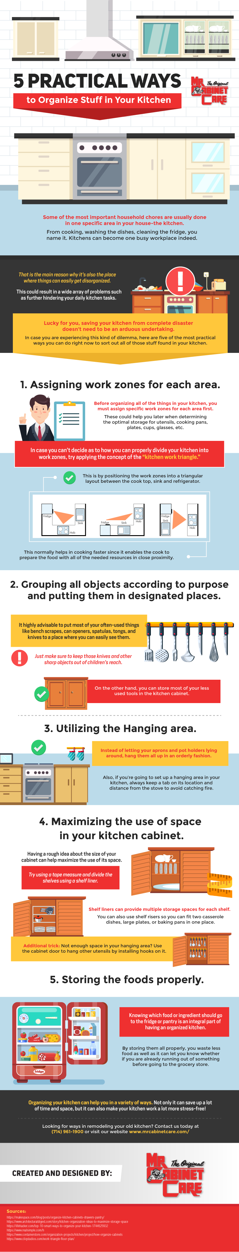 5 Practical Ways to Organize Stuff in Your Kitchen - Infographic