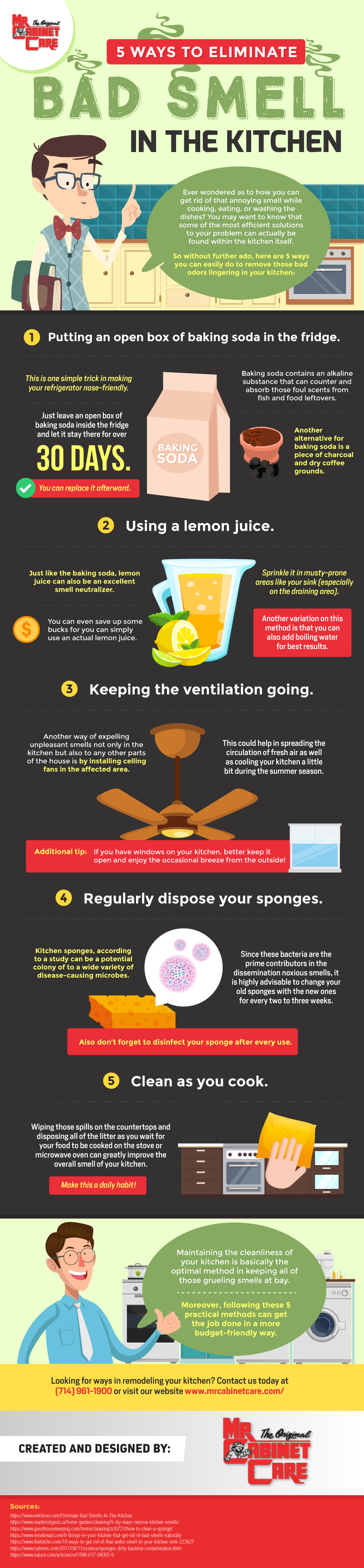 5 Ways to Eliminate Bad Smell in the Kitchen - Infographic