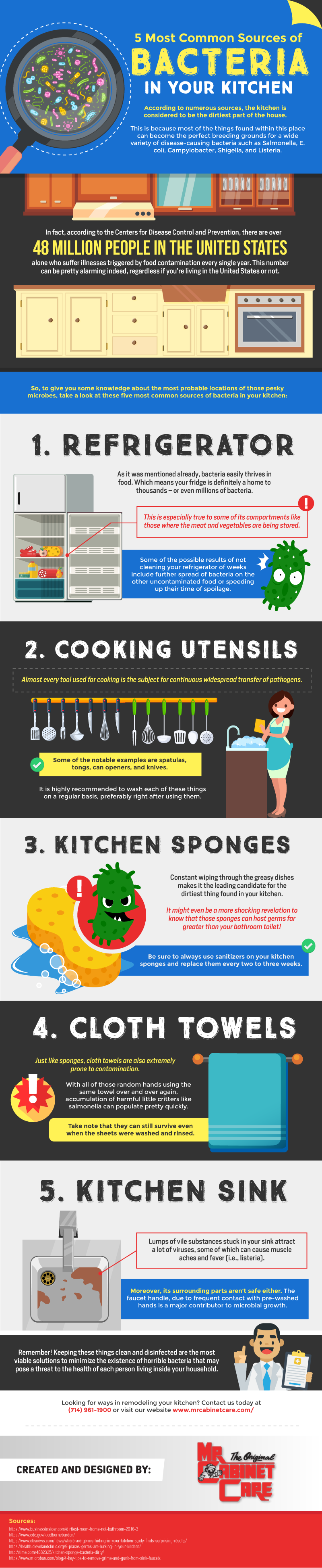 5 Most Common Sources of Bacteria in Your Kitchen - Infographic