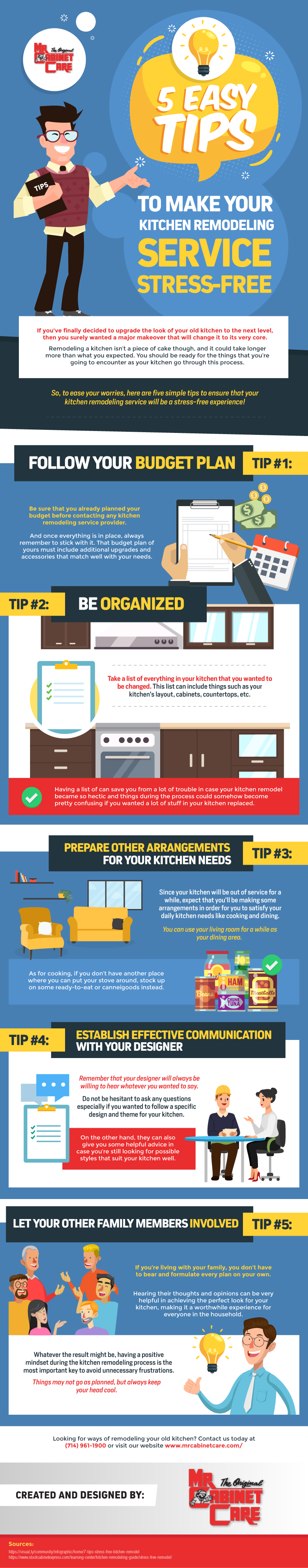 5 Easy Tips to Make Your Kitchen Remodeling Service Stress-Free - Infographic