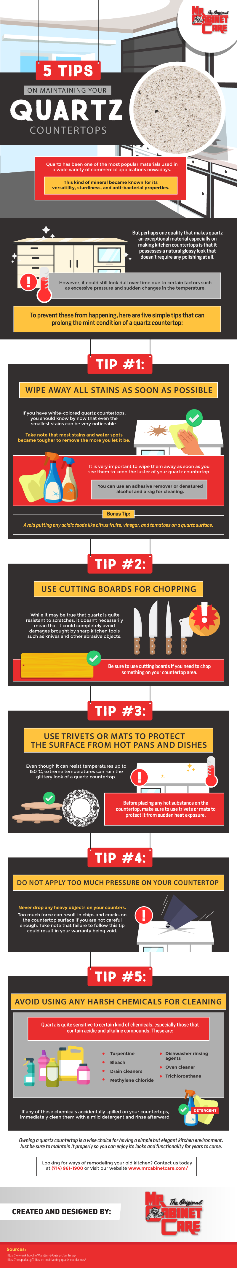 5 Tips on Maintaining Your Quartz Countertops - Infographic
