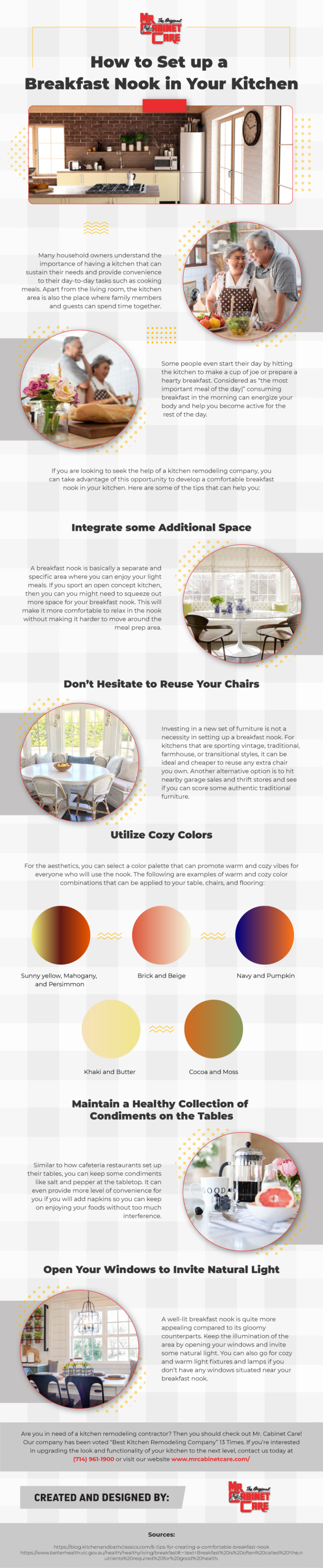 How to Set up a Breakfast Nook in Your Kitchen – Infographic