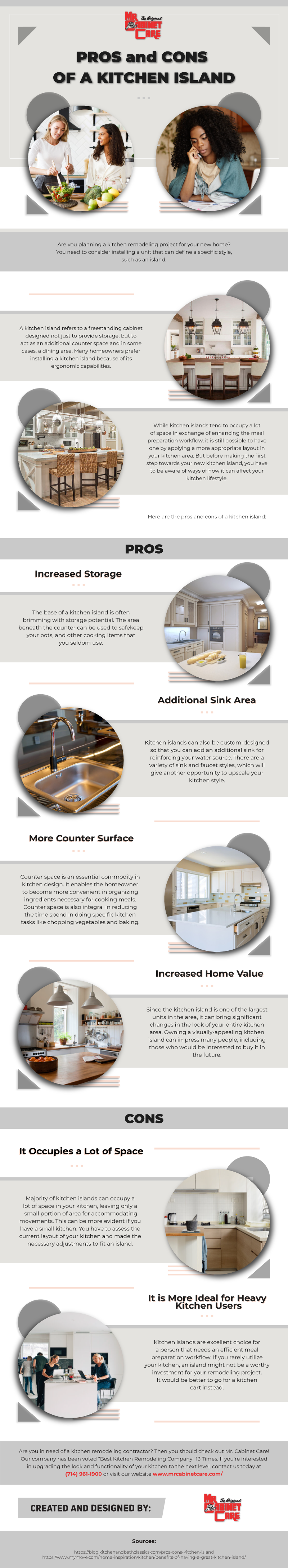 Pros and Cons of a Kitchen Island Infographic